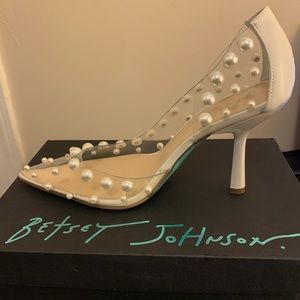 Brand new Betsy Johnson Clear Pearl Pumps